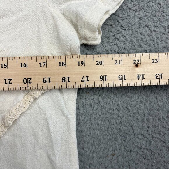 Mexico Lindo Women's Size Large Off White Short Sleeve Blouse - Picture 4 of 7
